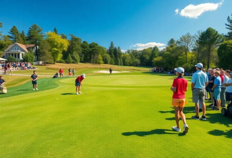 Young golfers competing during Eastern Massachusetts high school golf sectionals.