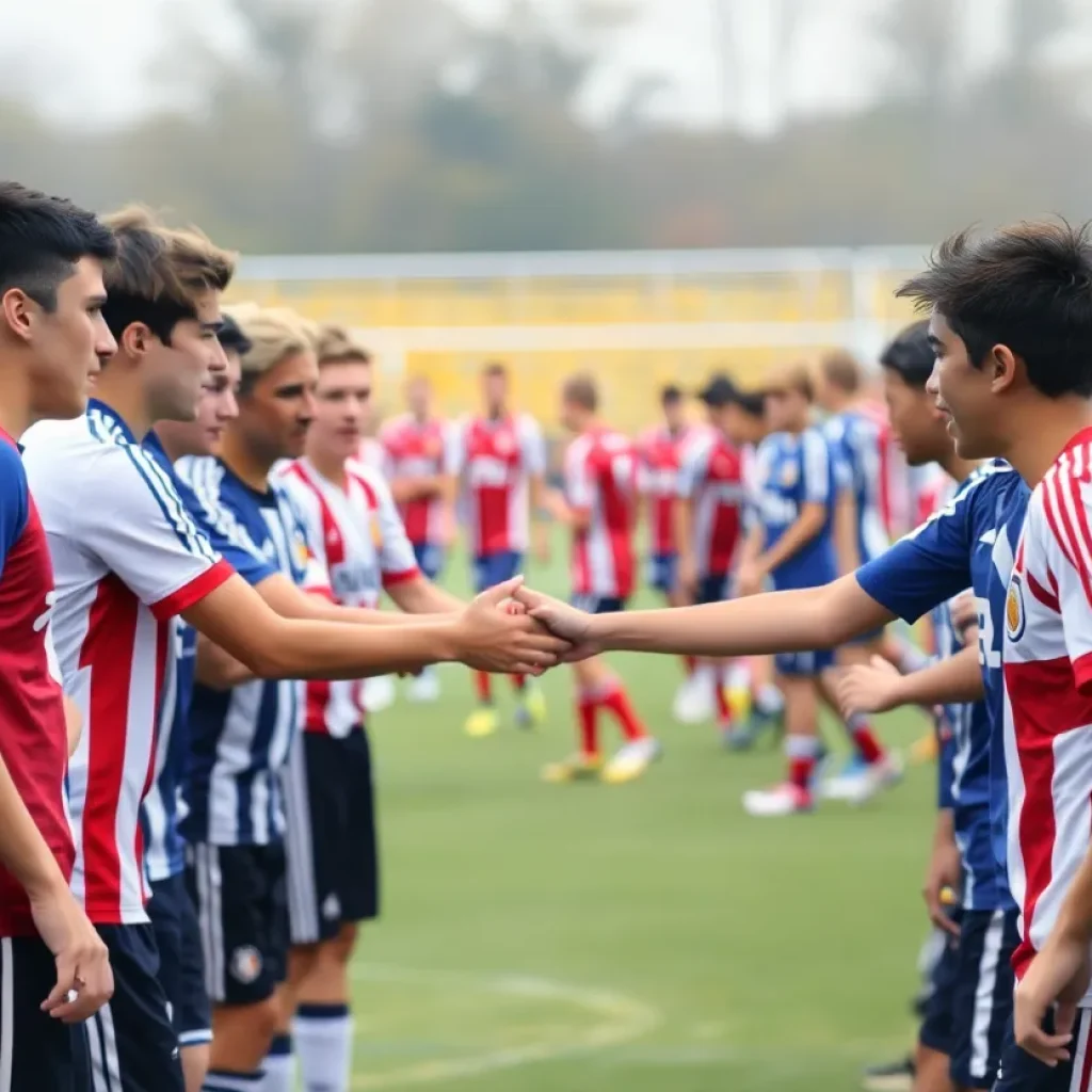Scene of a brawl at a high school soccer match