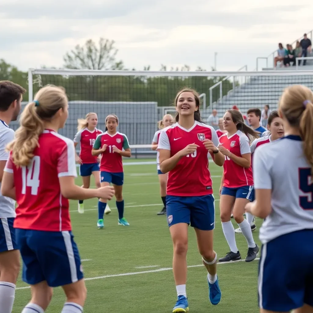 High school athletes competing in soccer and volleyball in Las Vegas.