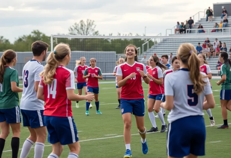 High school athletes competing in soccer and volleyball in Las Vegas.