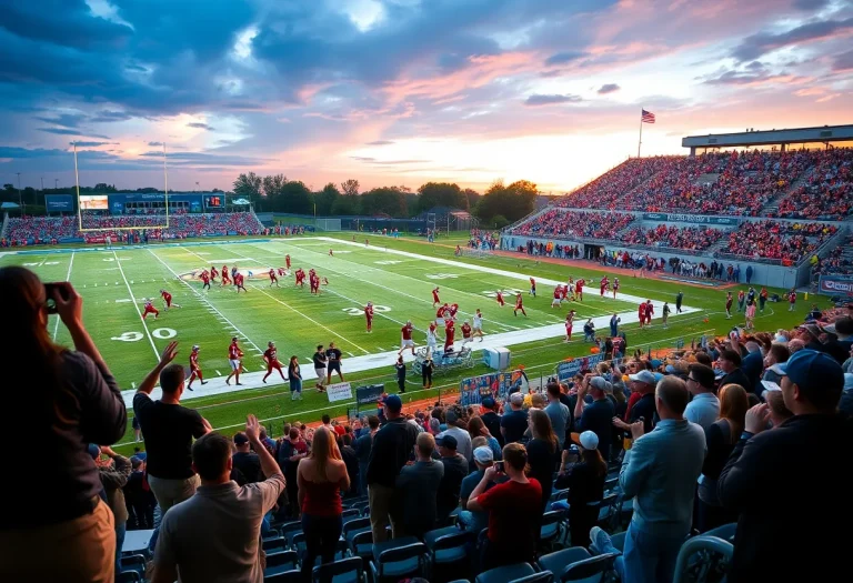 Players in action during an Illinois high school football game.
