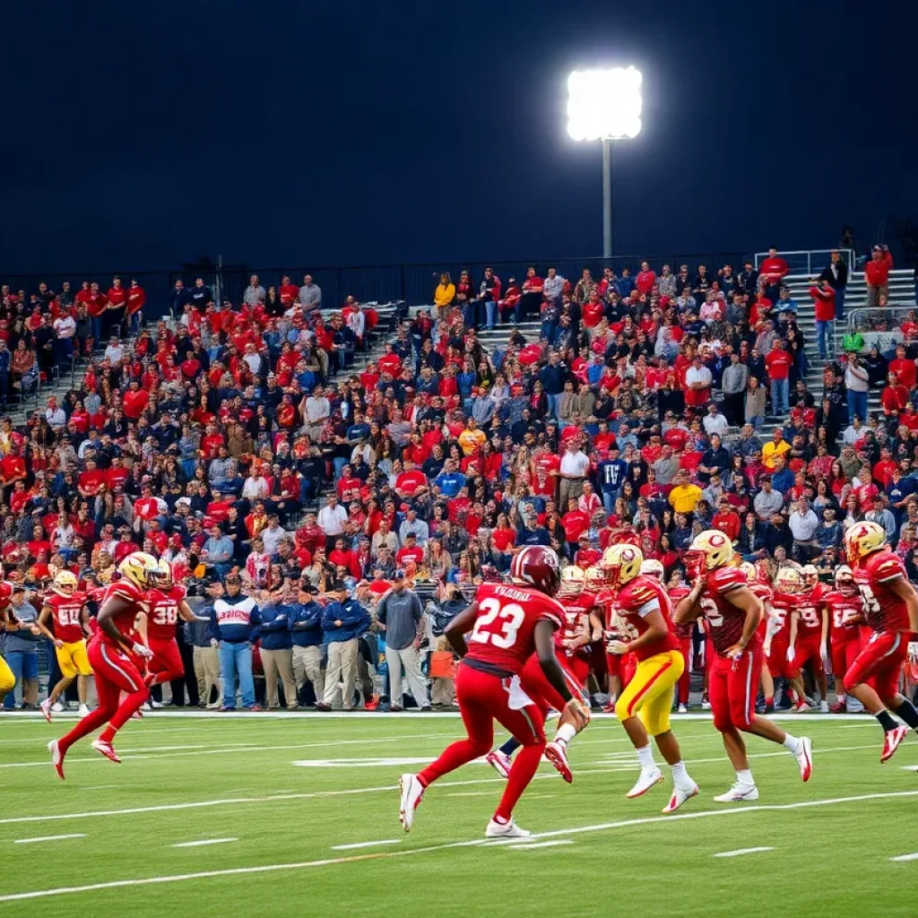 Exciting high school football game in Iowa