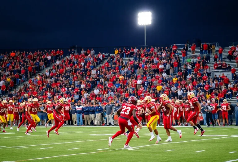 Exciting high school football game in Iowa