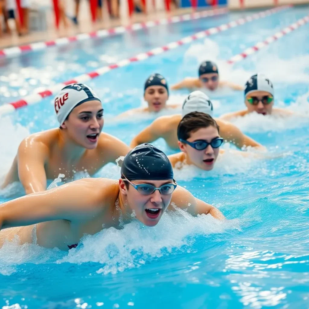 Jackson swim team competing in a regional event