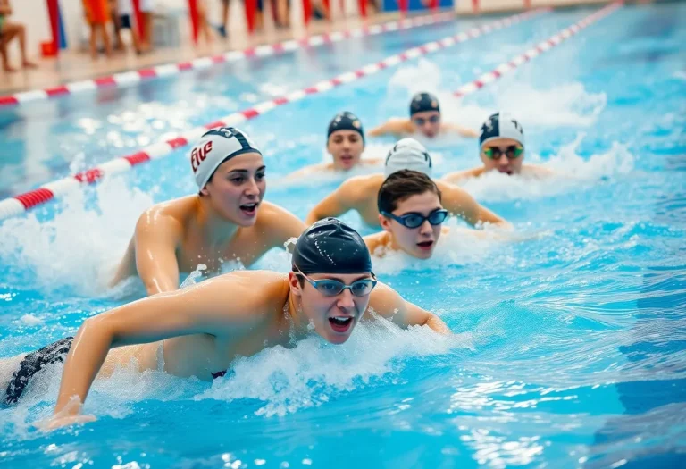 Jackson swim team competing in a regional event