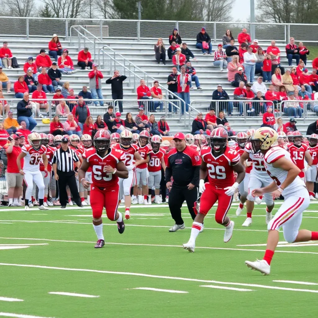 Jamesville-DeWitt high school football team celebrating a touchdown