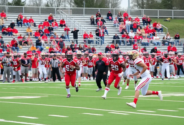 Jamesville-DeWitt high school football team celebrating a touchdown