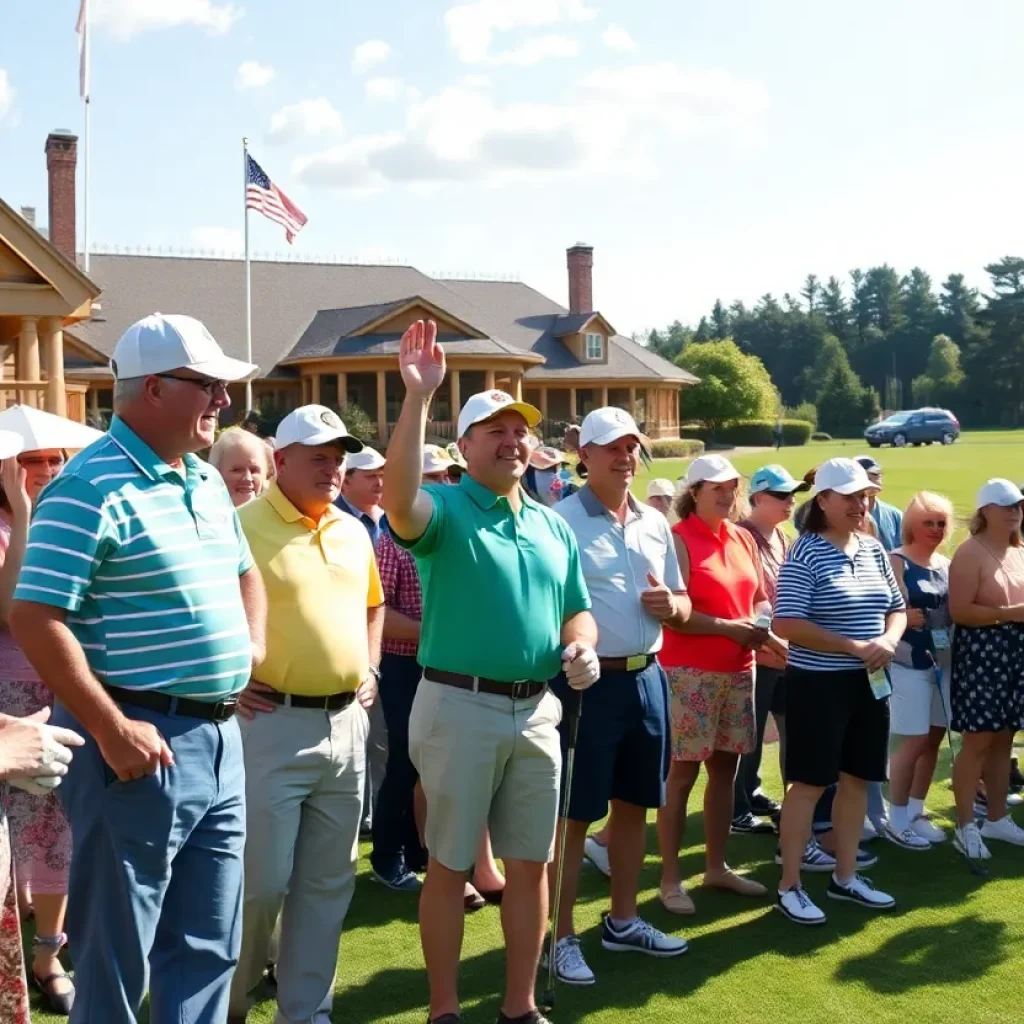 Golf tournament at Quail Hollow Club with participants enjoying the day.