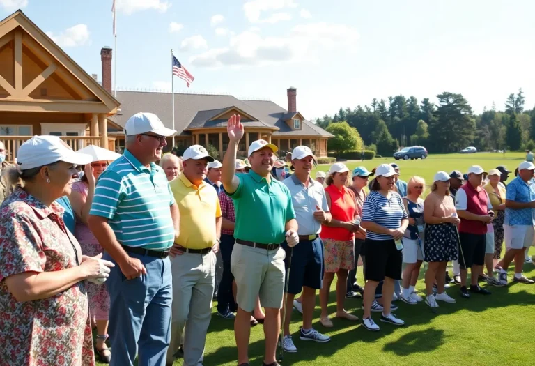 Golf tournament at Quail Hollow Club with participants enjoying the day.