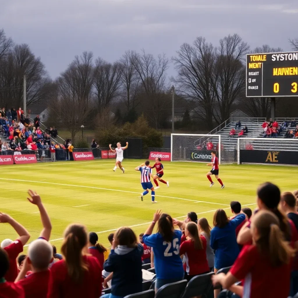 John Glenn soccer team celebrating their championship victory