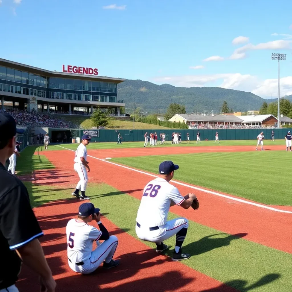 High school baseball players practicing in Kalispell