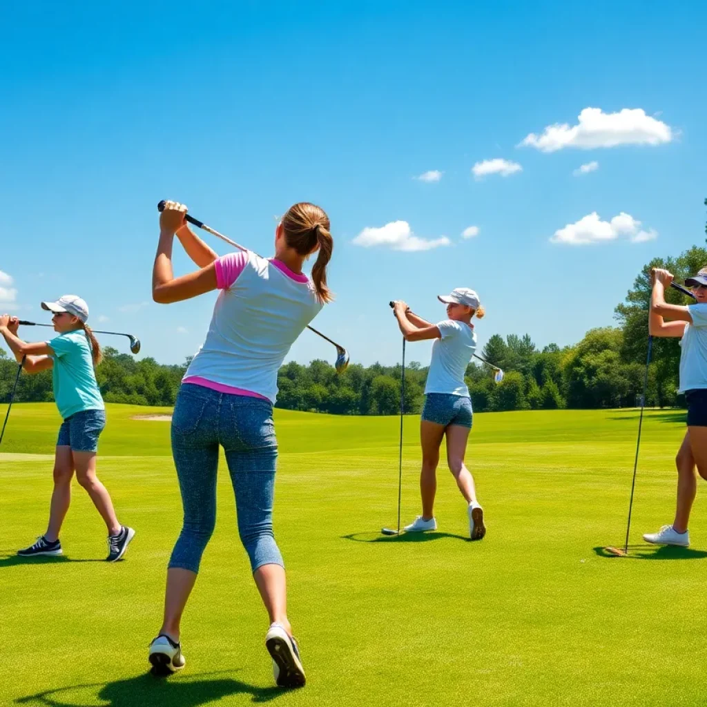 Female golfers at Las Vegas Class 5A State Tournament