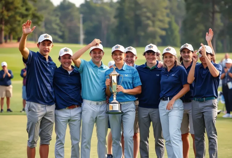 Lee High School golf team celebrating their championship win