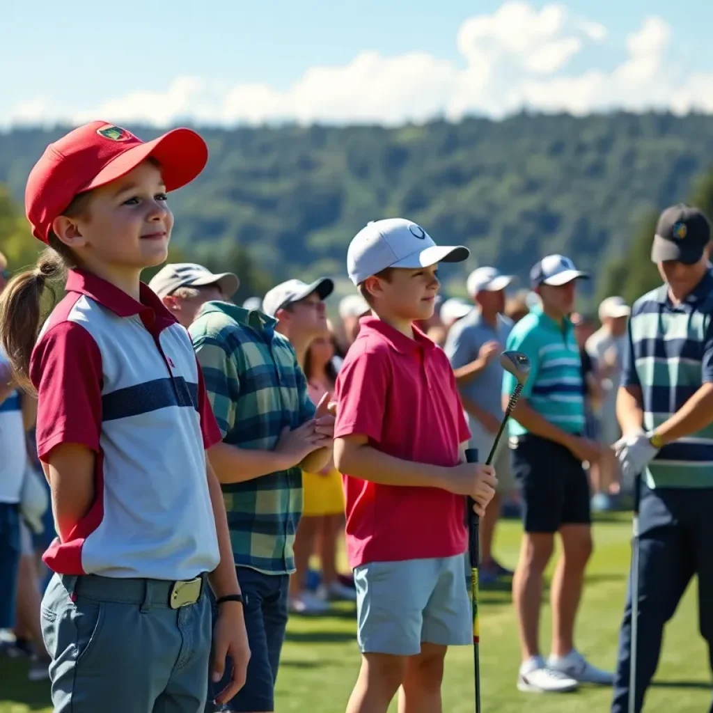 High school golfers competing in a tournament