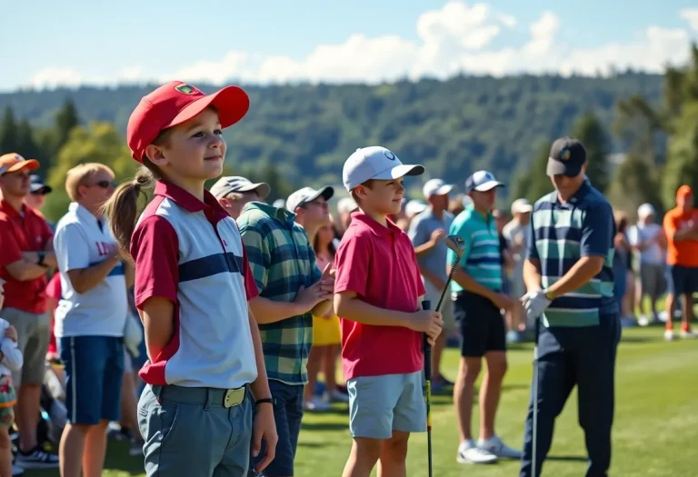 High school golfers competing in a tournament
