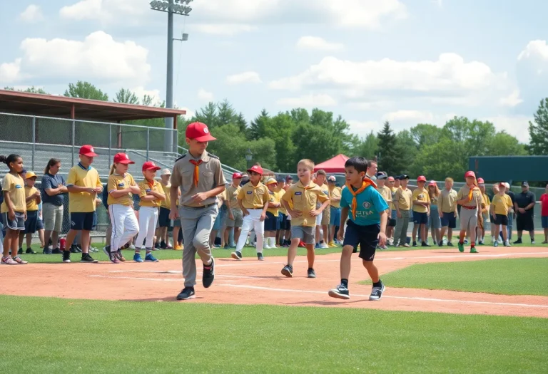 Young baseball players showcasing their skills during Mauldin Scout Day.