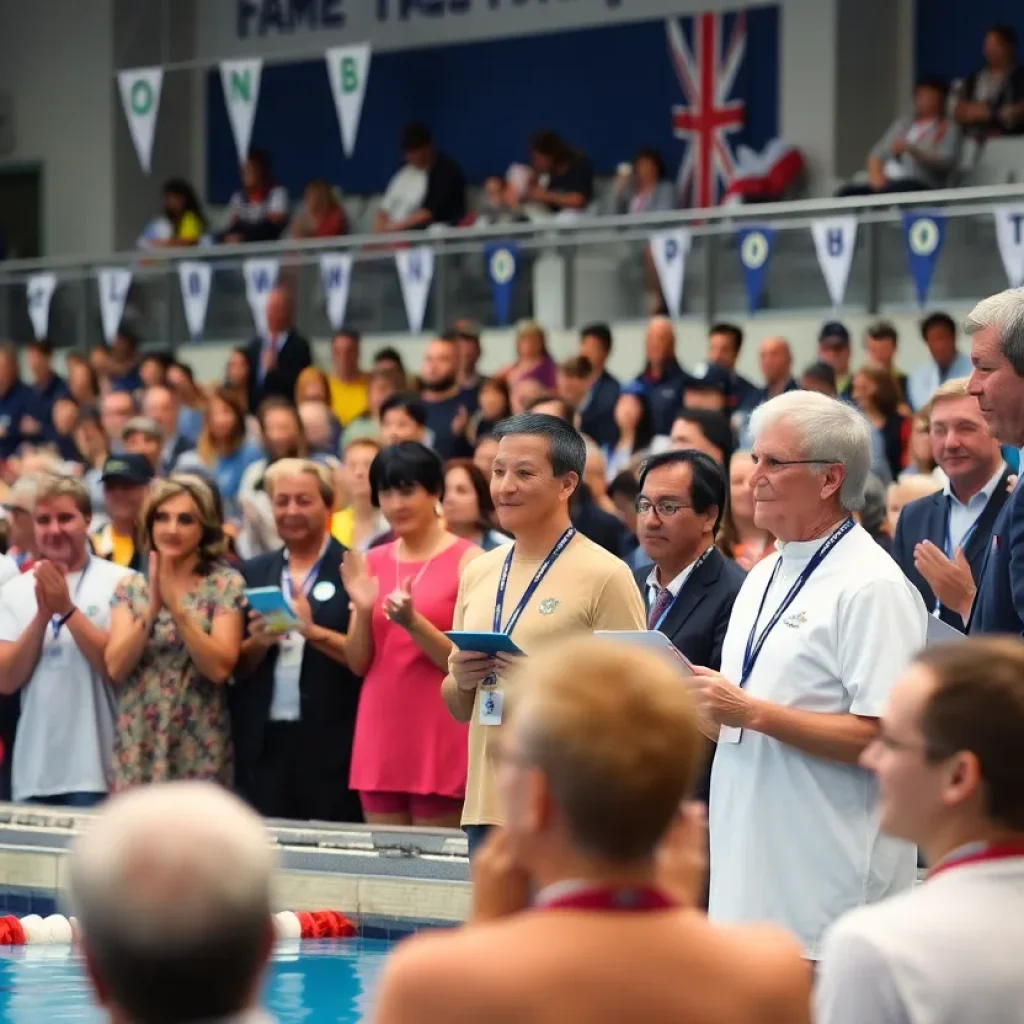 Celebration of sports achievements at a Hall of Fame event