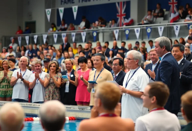 Celebration of sports achievements at a Hall of Fame event