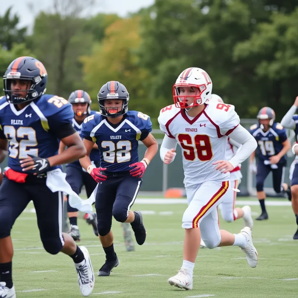 High school football players competing in Michigan