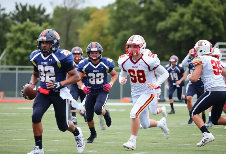 High school football players competing in Michigan