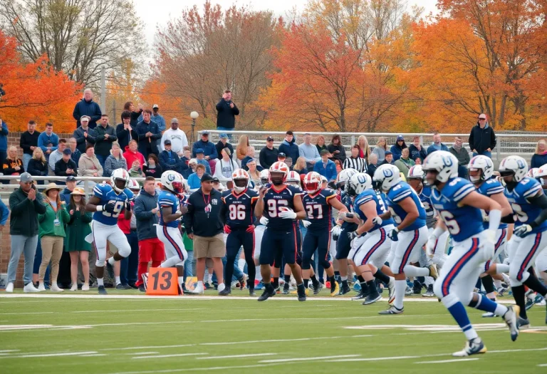 High school football players competing in the Milwaukee playoffs