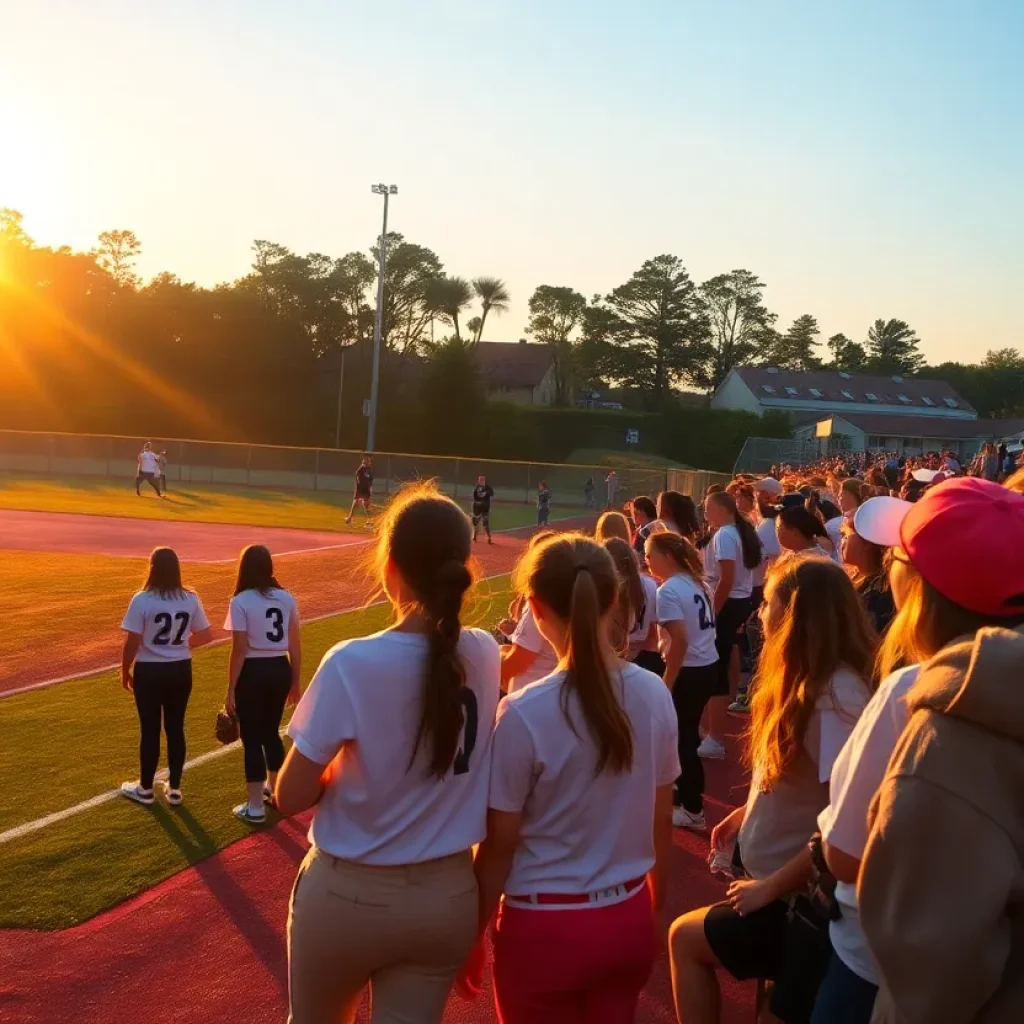 High school softball teams competing in Nebraska postseason games