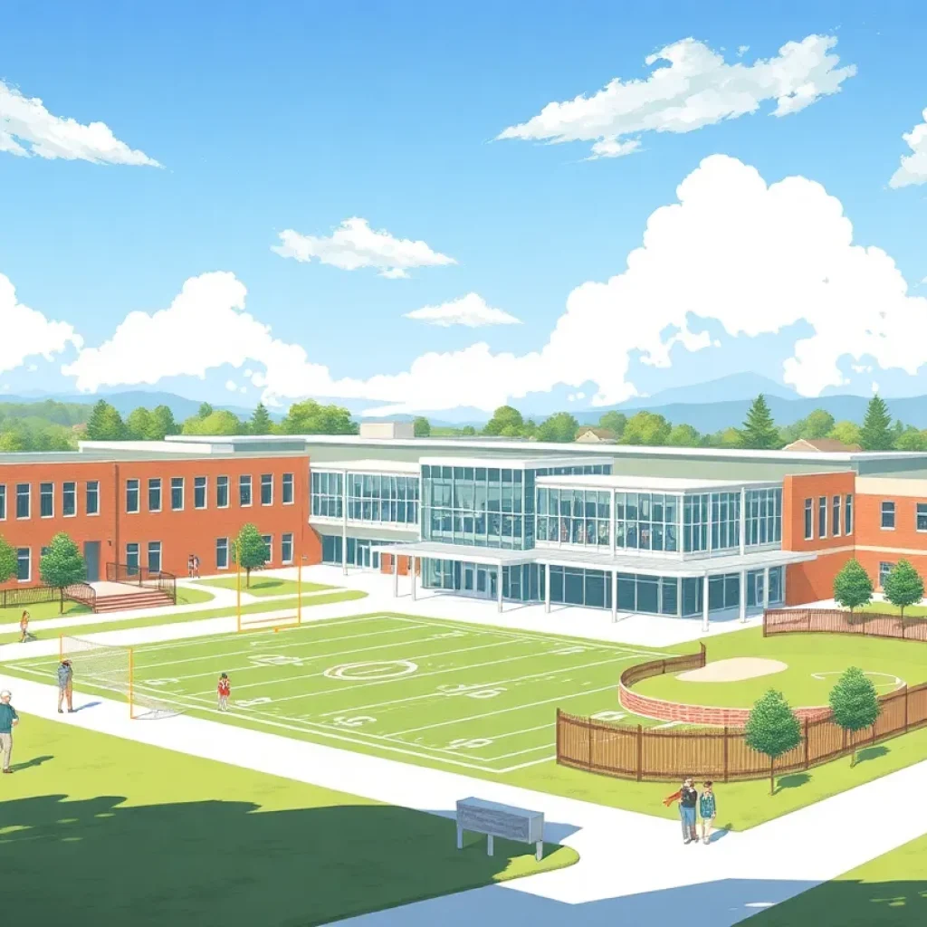 Architectural design of new North Clayton High School campus