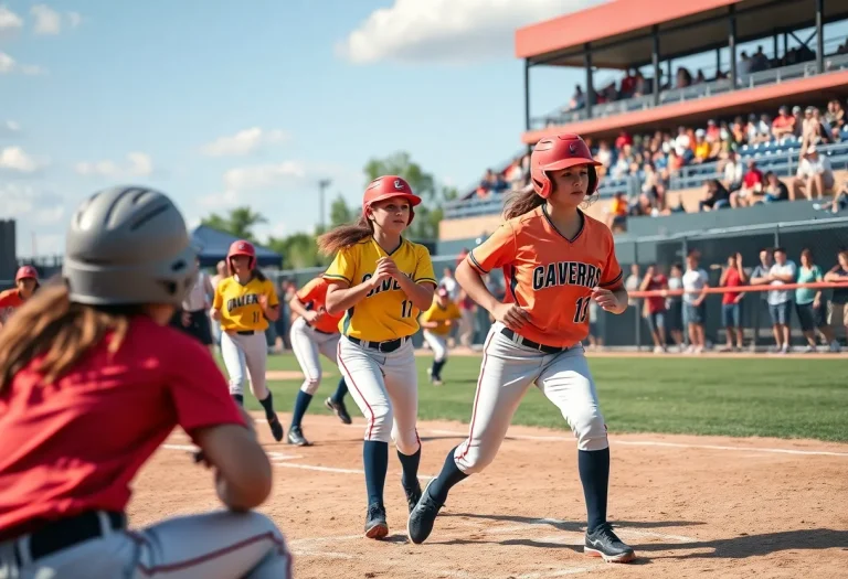 Norris High School softball team celebrating their victory after a match