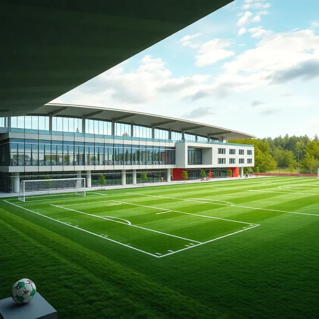 Architectural rendering of the new North Clayton High School campus