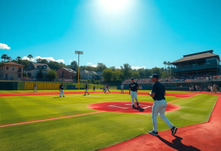 North Pointe baseball team practicing on the field