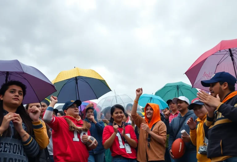 Football fans at a high school game in North Texas