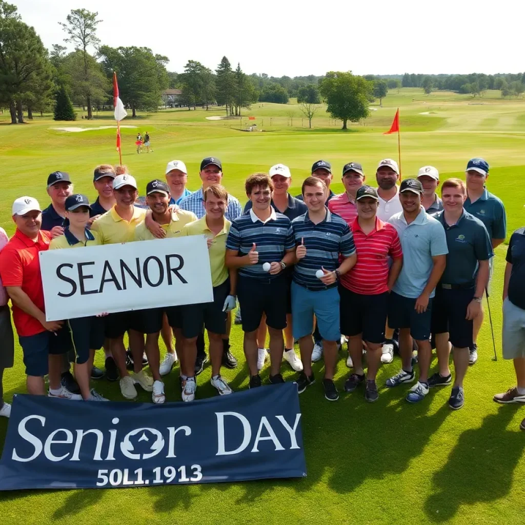Northern High School golf team celebrating victory on Senior Day