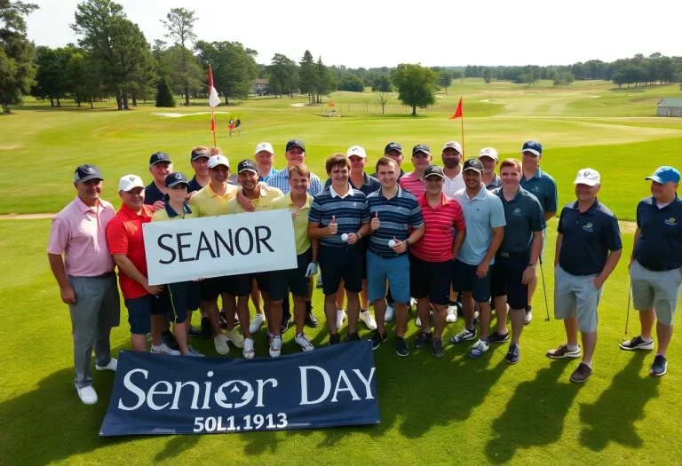 Northern High School golf team celebrating victory on Senior Day