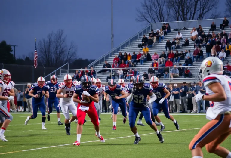 Players in action during an Ohio high school football game