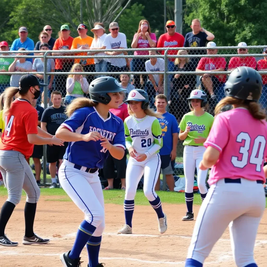 Teams playing fastpitch softball at the tournament in Oklahoma City