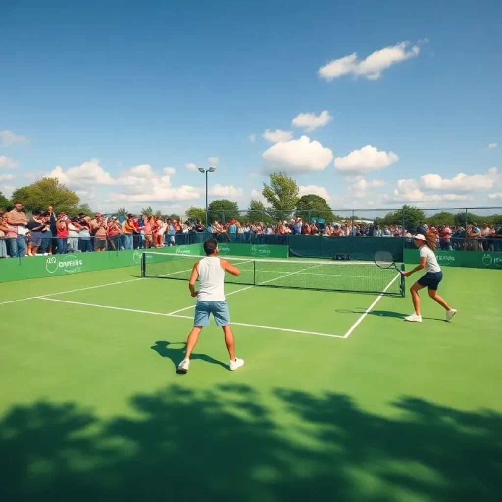 Pipestone tennis players competing during a match