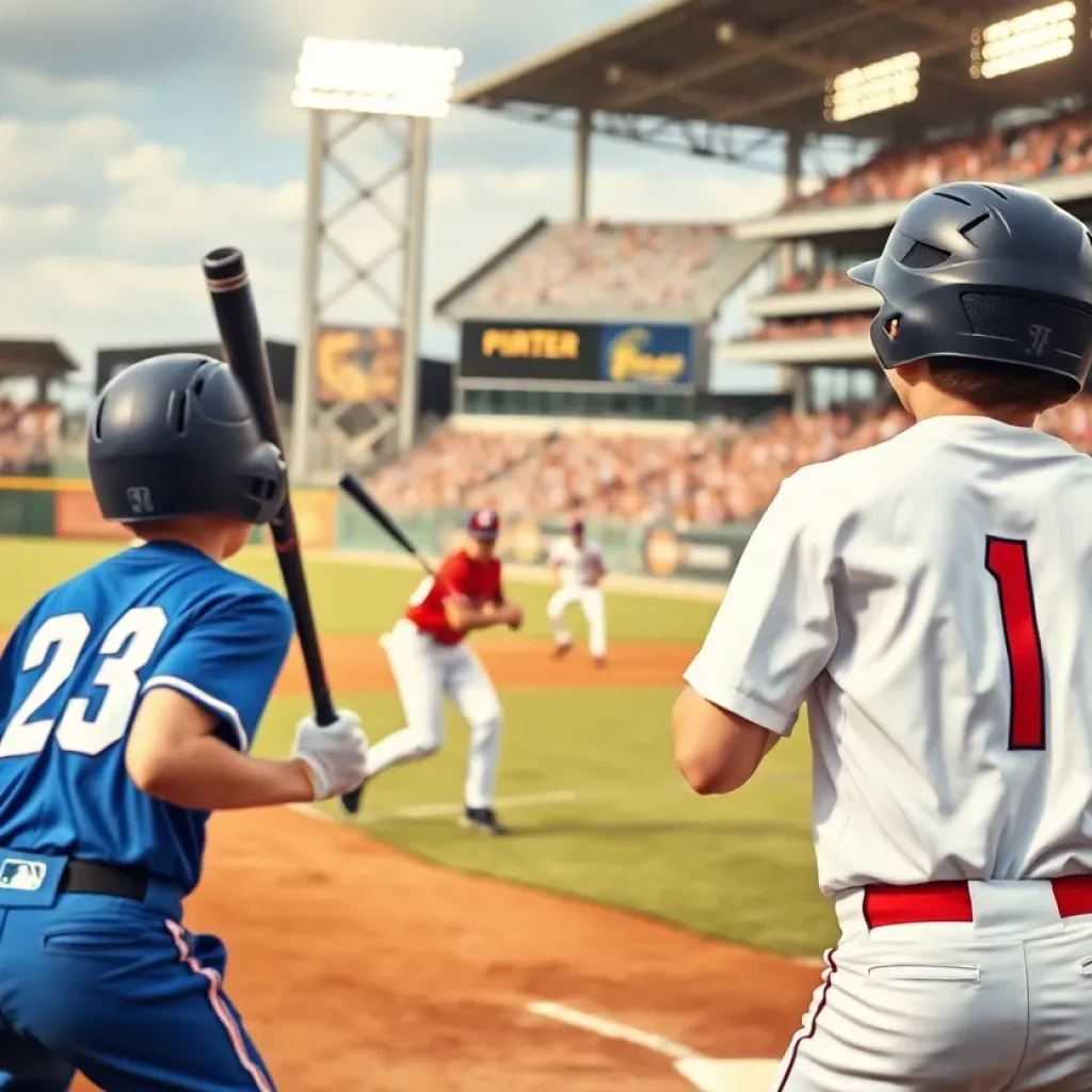 Young baseball players in action during a championship game