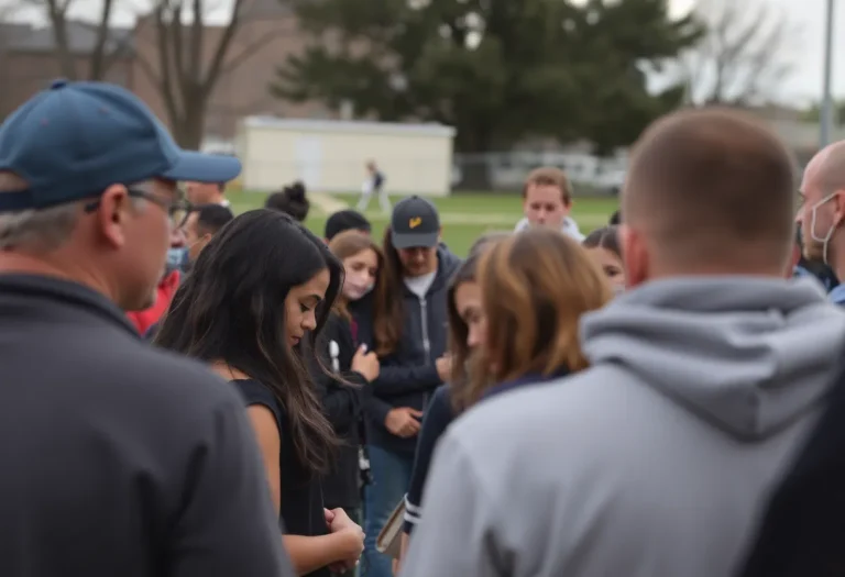 Community gathering in Puyallup supporting injured runner