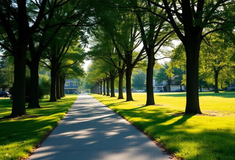 Scenic running trail in Puyallup with trees and sunlight.