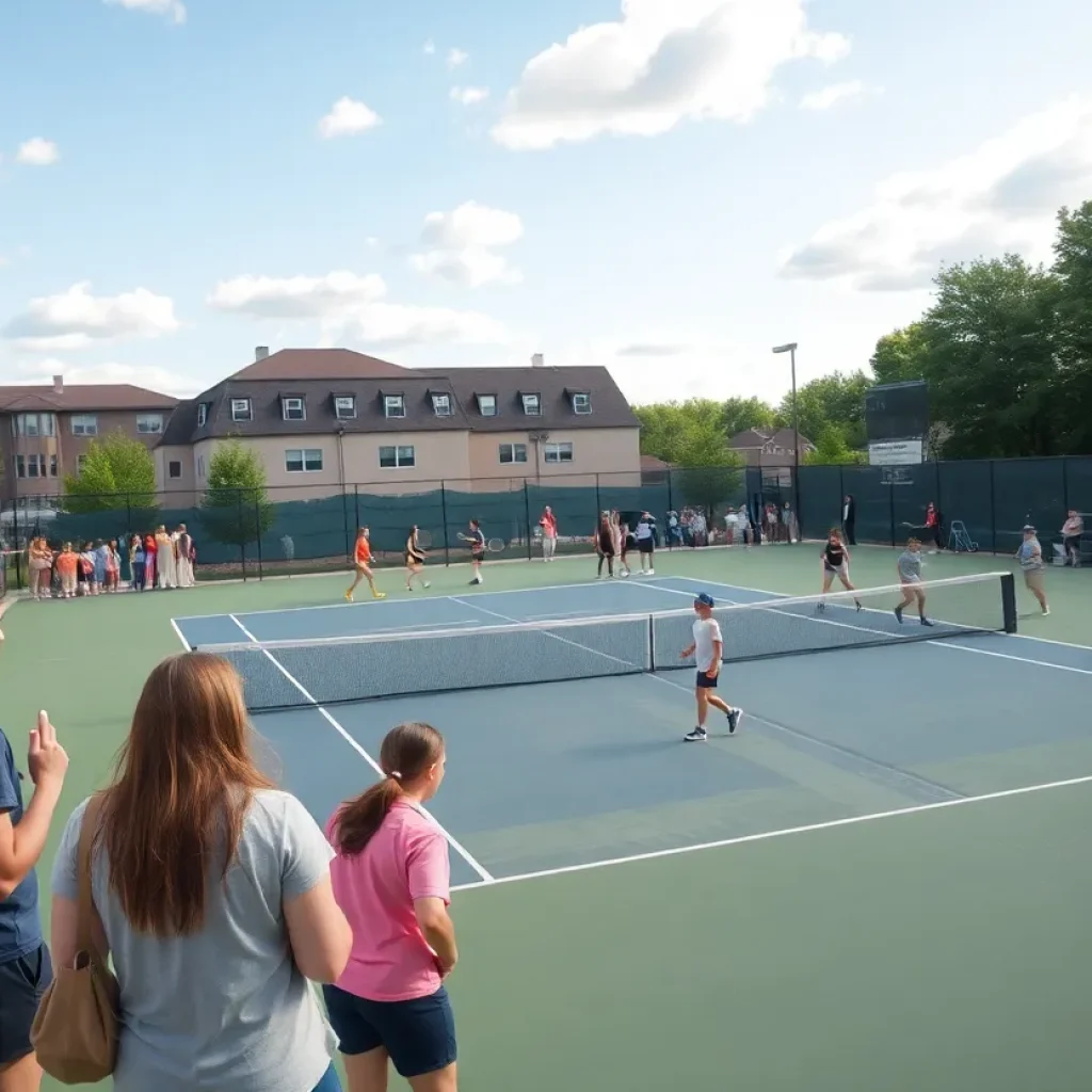 Players competing at the Quincy tennis tournament.