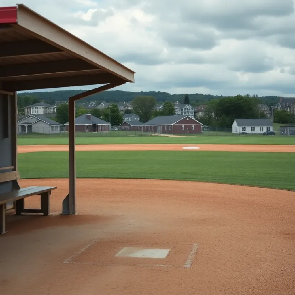 Empty baseball field at Sauget High School
