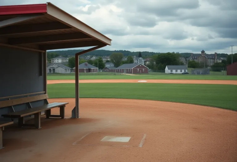 Empty baseball field at Sauget High School