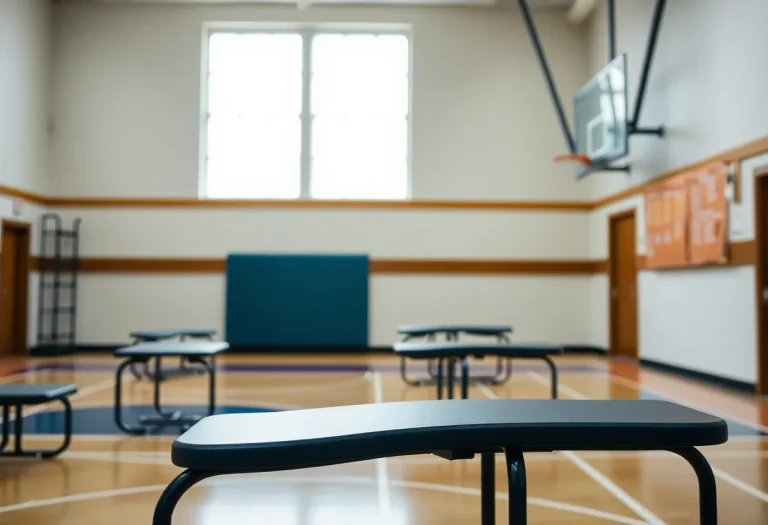 Empty gym equipment symbolizing the need for vigilance in student safety.