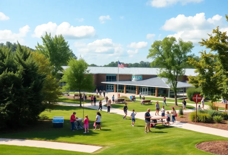 Students participating in educational activities at South Ripley School