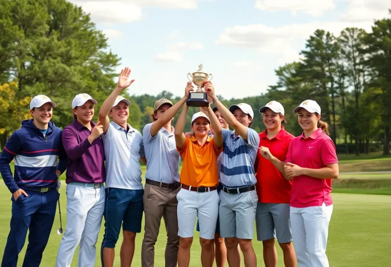 Sturgis East golf team celebrating their first win on the course
