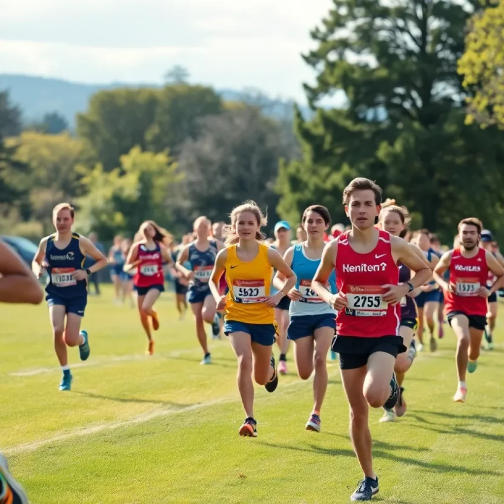 Sunnyside High School athletes competing in a cross country race