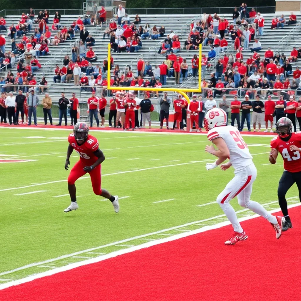Players in action during a Tennessee high school football game