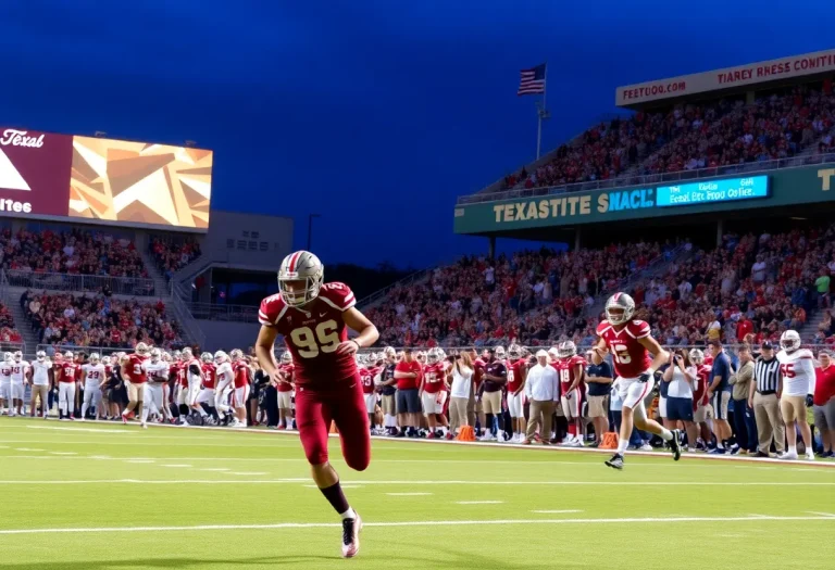 High school football players competing in Texas