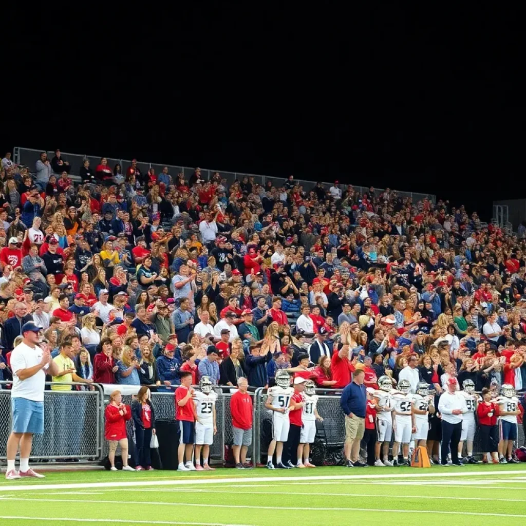 Fans cheering at Tullahoma High School football game