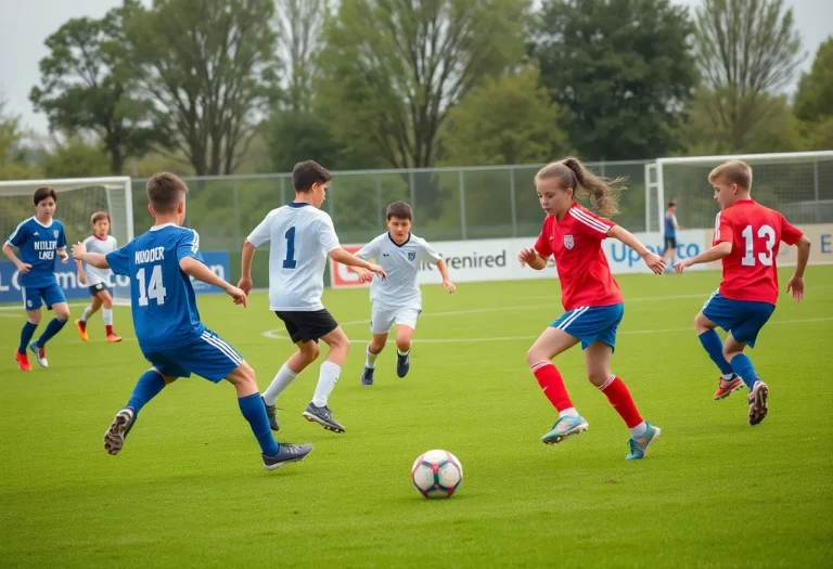 United boys soccer team playing a match